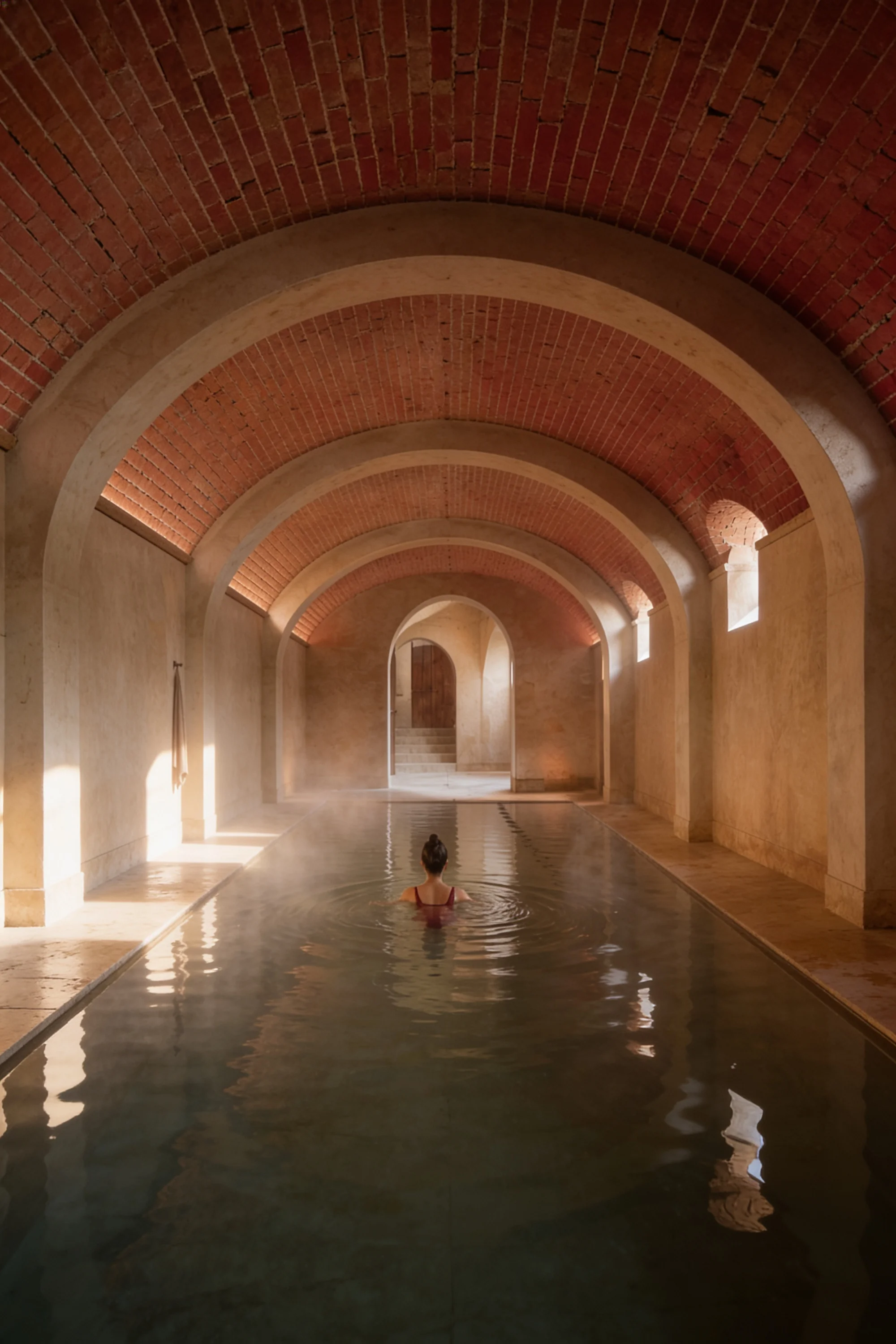 Rain shower within the spa environment — Hospitality Design by Parallel Creative Agency — Lento, wellness