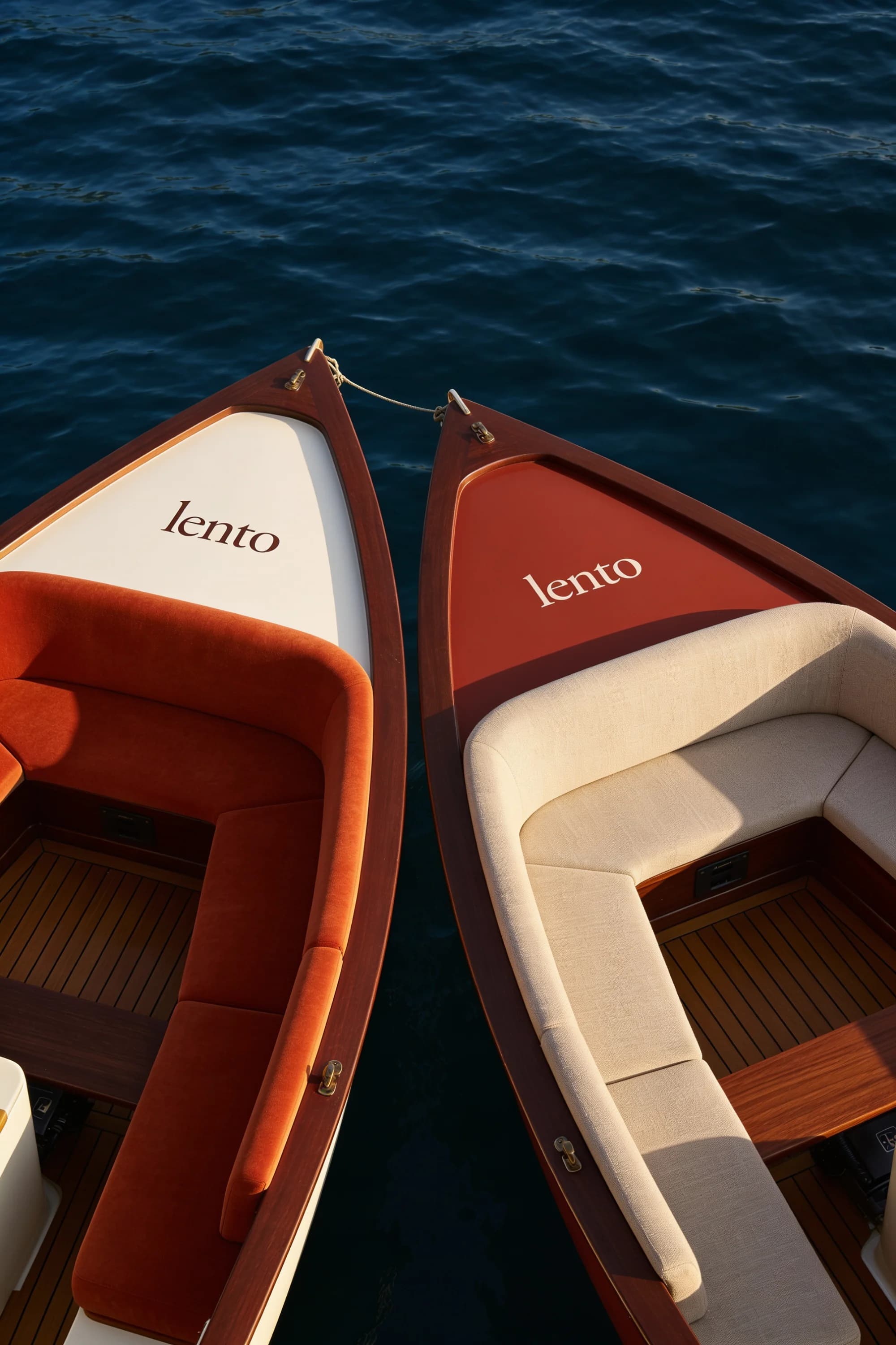 Branded boat travelling across the lake — Experience Design by Parallel Creative Agency — Lento, hospitality